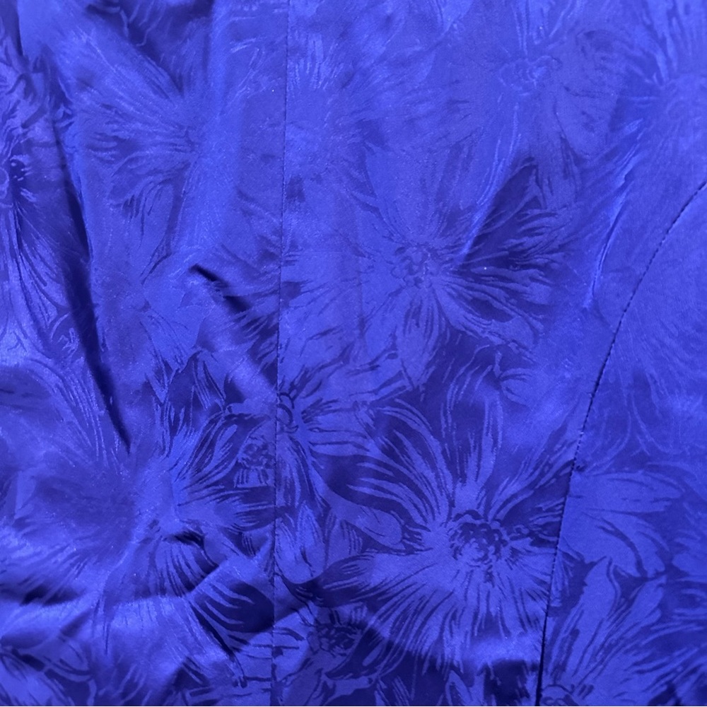 CC Courtenay Vintage Silk Blue Tone on Tone Long Sleeve Blouse Size 10 - Picture 6 of 9